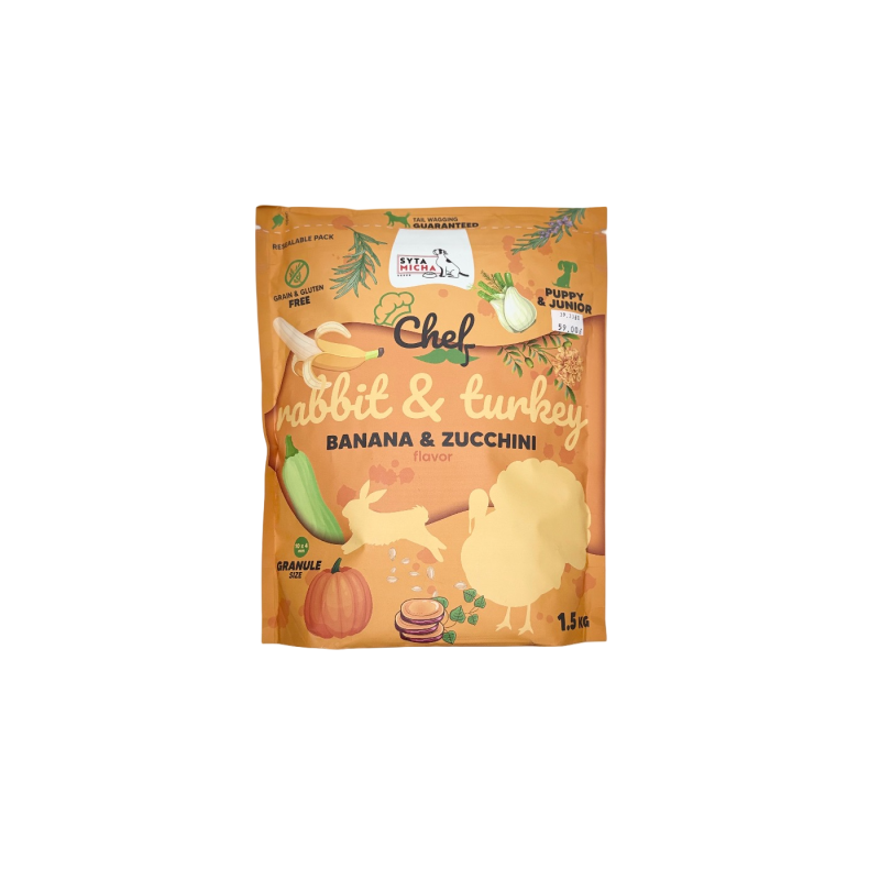 Syta Micha Karma Chef Puppy Królik Indyk 1,5 kg | Syta Micha