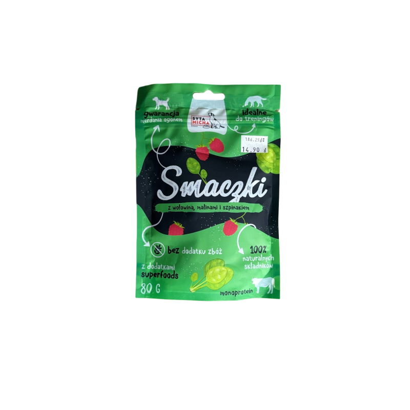 Syta Micha Smaczki Wołowina Malina Szpinak 80g | Syta Micha