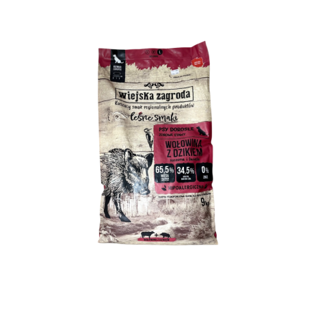 Wiejska zagroda karma sucha wołowina z dzikiemiem L 9kg | Wiejska zagroda
