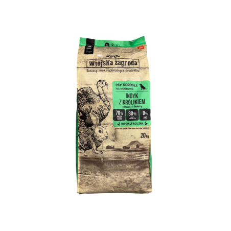 Wiejska zagroda karma sucha pies indyk z królikiem S 20kg | Wiejska zagroda