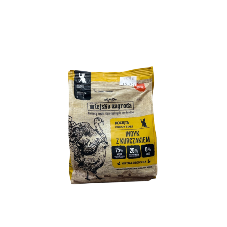 Wiejska zagroda sucha dla kota indyk z kurczakiem 400g | Wiejska zagroda