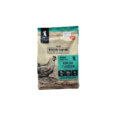 Wiejska zagroda karma sucha dla kota kurczak z łososiem 400g | Wiejska zagroda