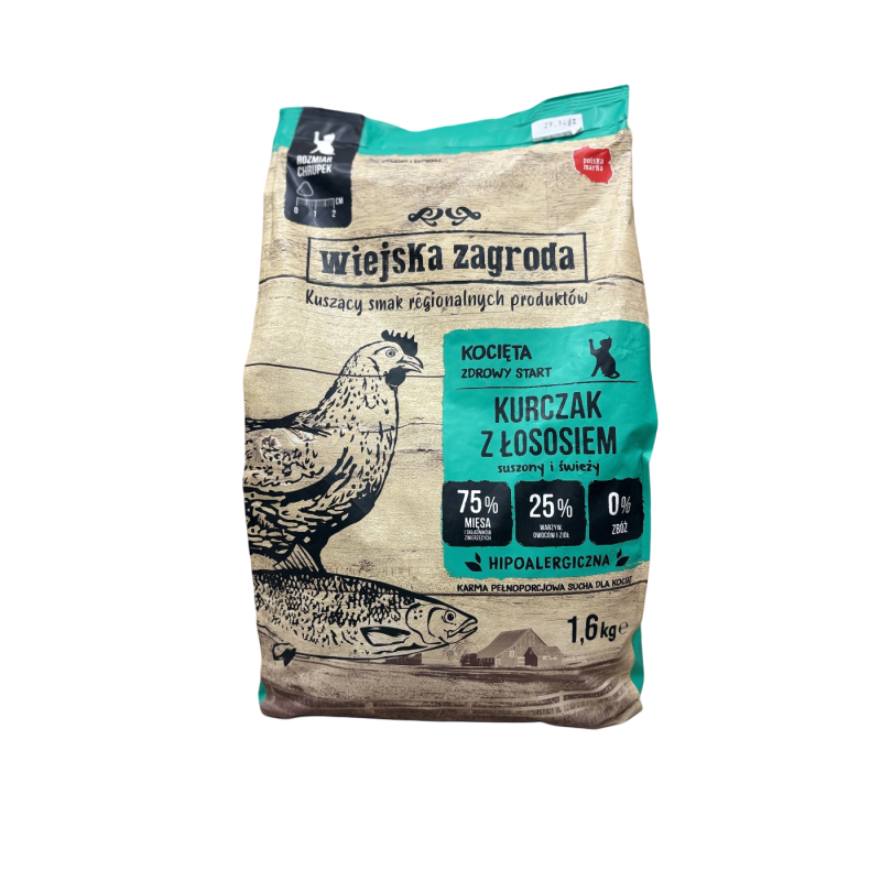 Wiejska zagroda sucha dla kota monobiałkowa łosoś 3kg | Wiejska zagroda