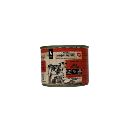 Wiejska zagroda karma mokra dla kota królik z cielęcina 200g | Wiejska zagroda