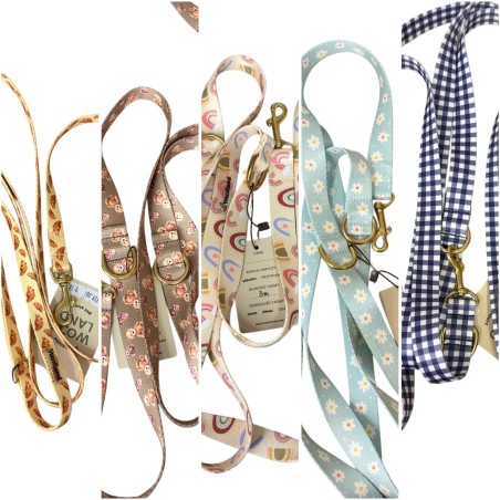 Woofland Smycz Przepinana Złote Okucia Daisy, Croissant 400 cm15 mm | Woofland