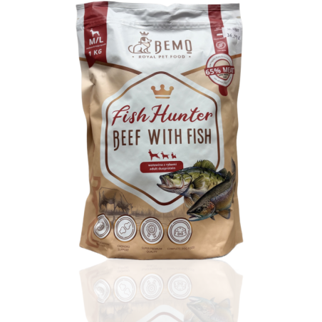 Bemo Karma Sucha dla Psa Fish Hunter Wołowina i Ryby M/L 1kg | Bemo