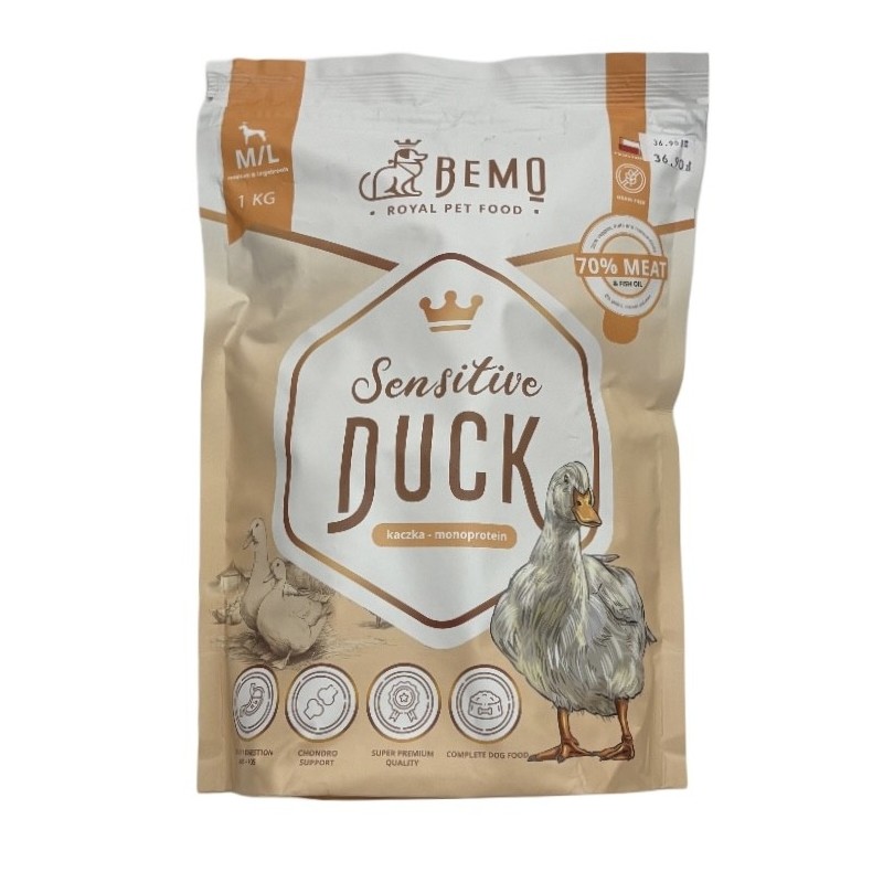 Bemo Karma Sucha dla Psa Sensitive Kaczka Mono M/L 1kg | Bemo