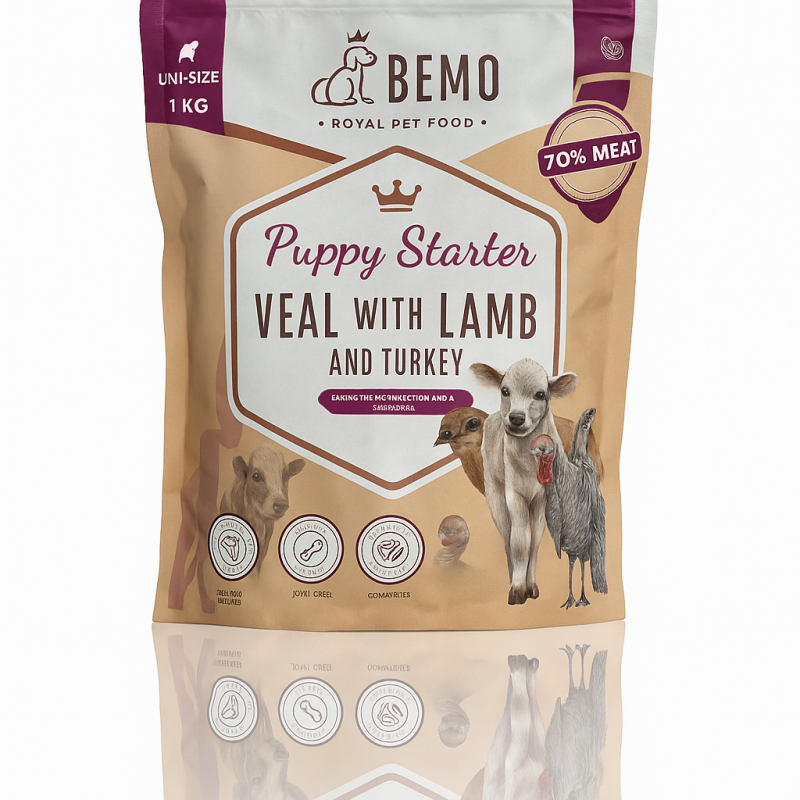 Bemo Karma Sucha dla Szczeniąt Puppy Starter Cielęcina Jagnięcina Indyk 1kg | Bemo