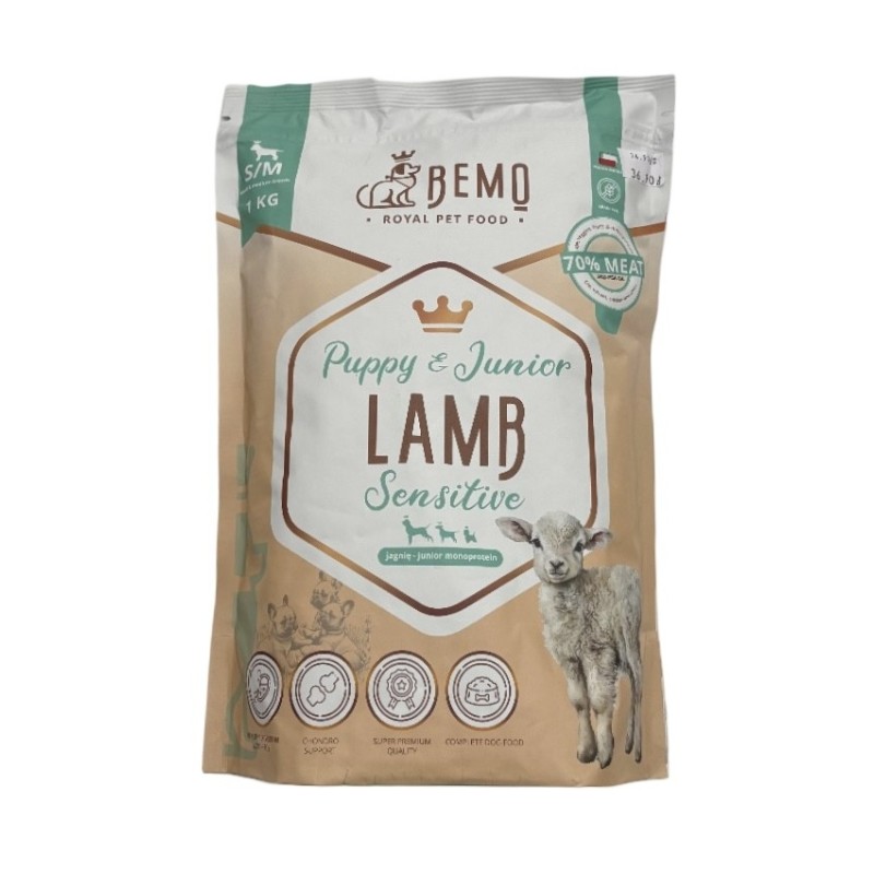 Bemo Karma Sucha dla Szczeniąt Puppy & Junior Sensitive Jagnięcina S/M 1kg | Bemo