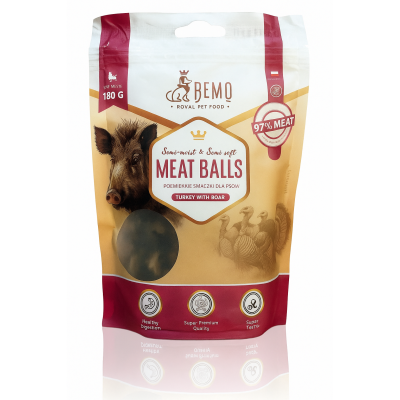 Bemo Przysmak Meat Balls Indyk i Dzik 180g | Bemo