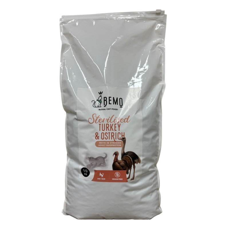 Bemo Karma Sucha dla Kota Sterilised Indyk i Struś 10kg | Bemo