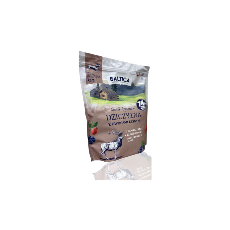 Baltica Karma Sucha Adult Dziczyzna z Owocami Leśnymi XSS 1kg | Baltica