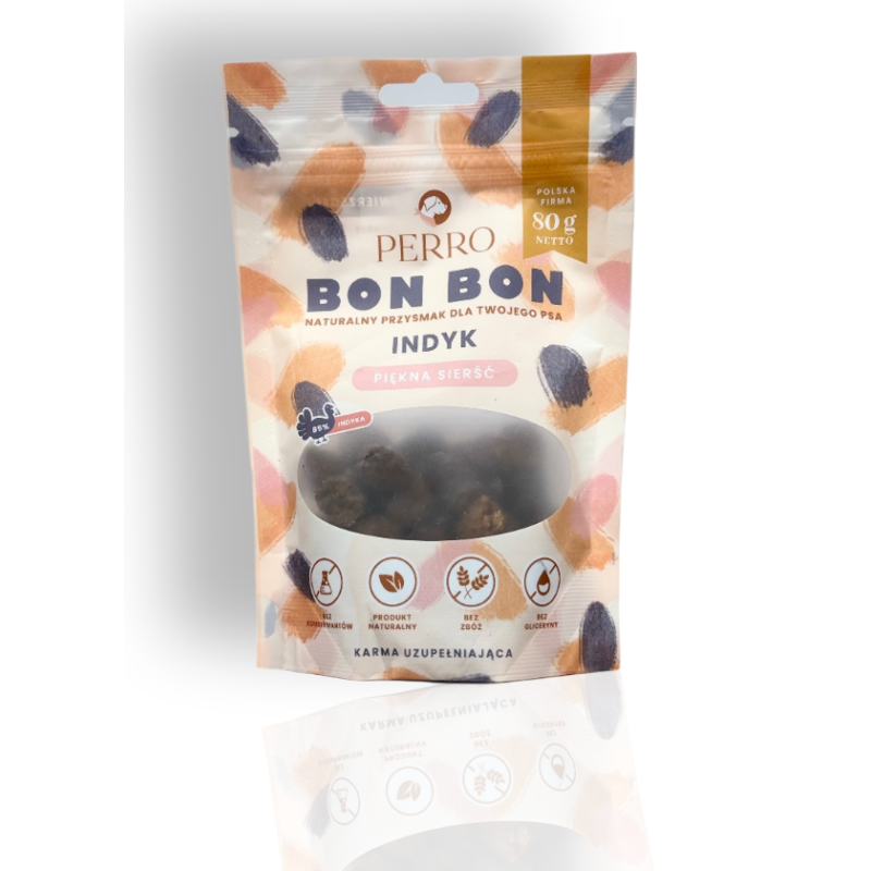 Perro Bon Bon Piękna Sierść Indyk 80g | Perro