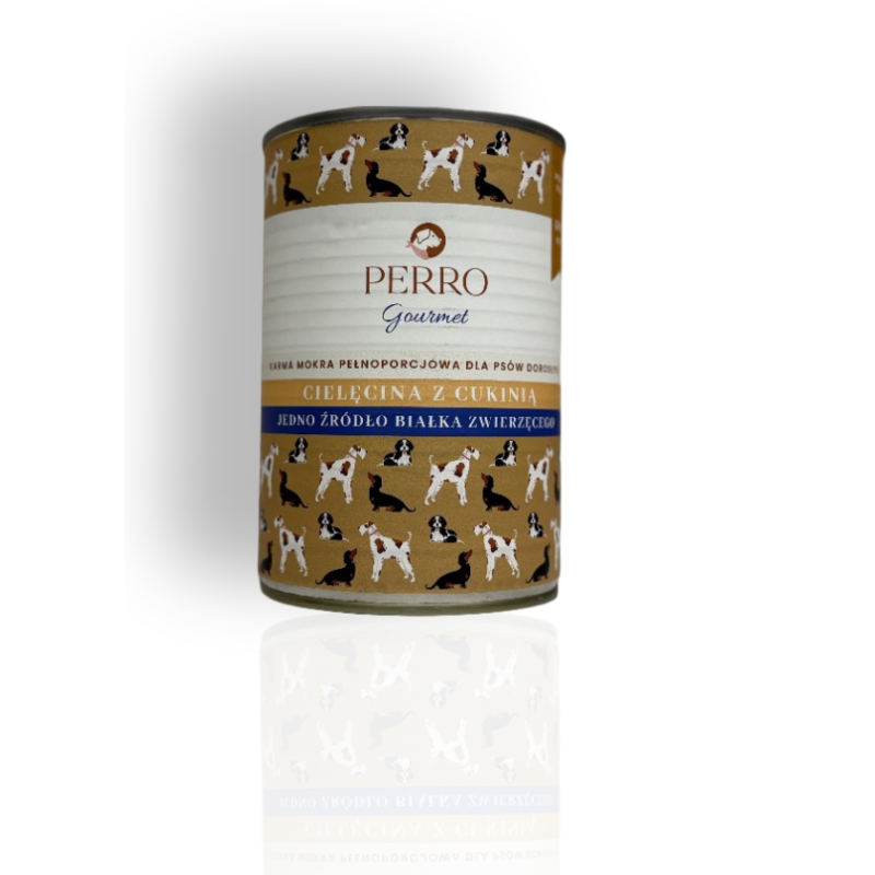 Perro gourmet cielęcina z cukinią 400g | Perro