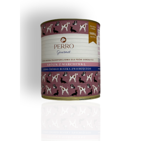 Perro gourmet królik z marchewką 800g | Perro