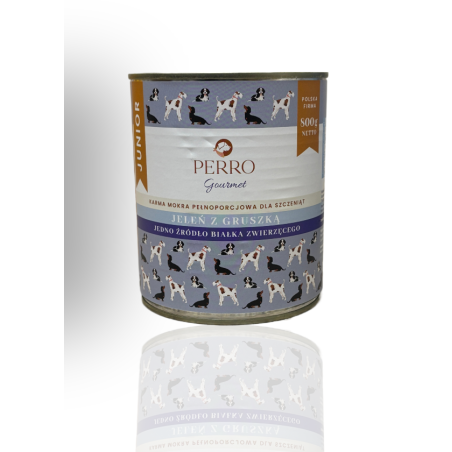 Perro gourmet junior jeleń z gruszką 800g | Perro