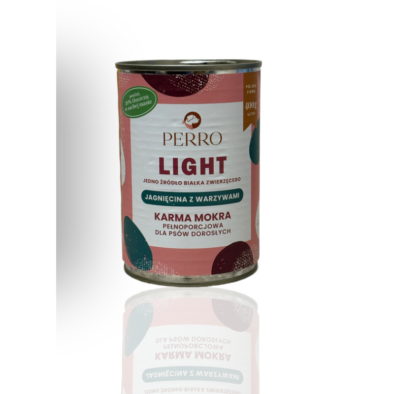 Perro Karma Mono Light Jagnięcina,Warzywa 400g | Perro