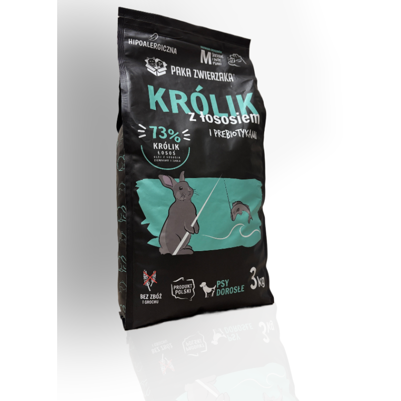 Paka Zwierzaka Karma Królik Z Łososiem M 9kg | Paka Zwierzaka