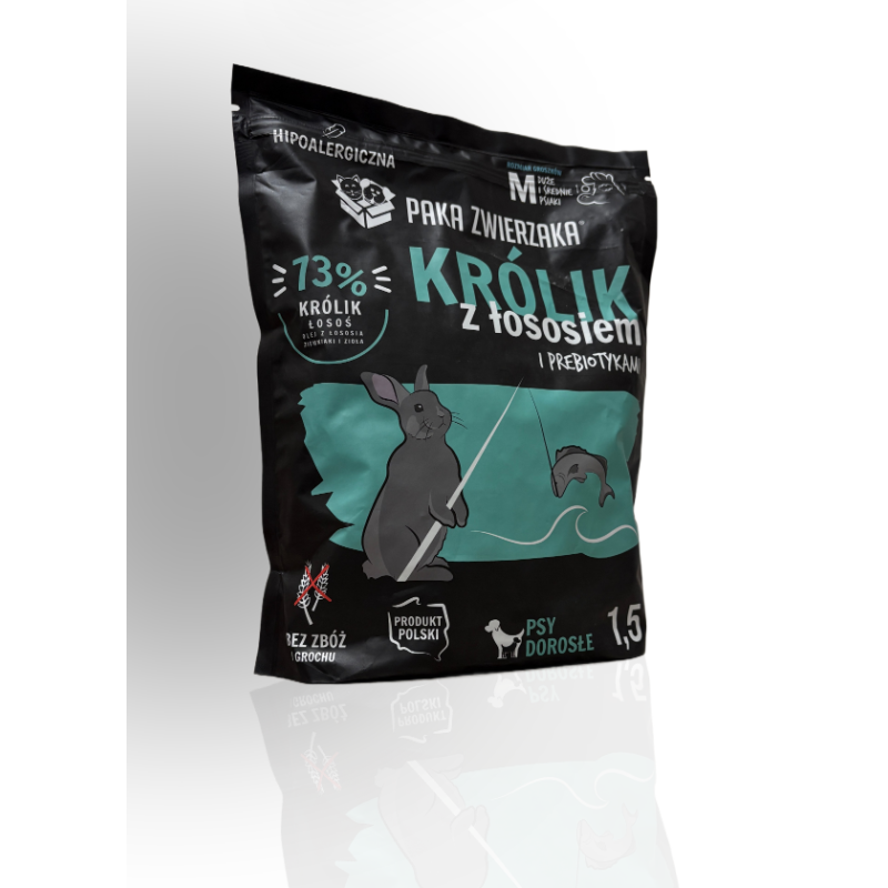 Paka Zwierzaka Karma Królik Z Łososiem M 1,5kg | Paka Zwierzaka