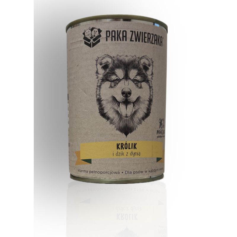 Paka Zwierzaka Królik Z Dzikiem I Dynią 400g | Paka Zwierzaka