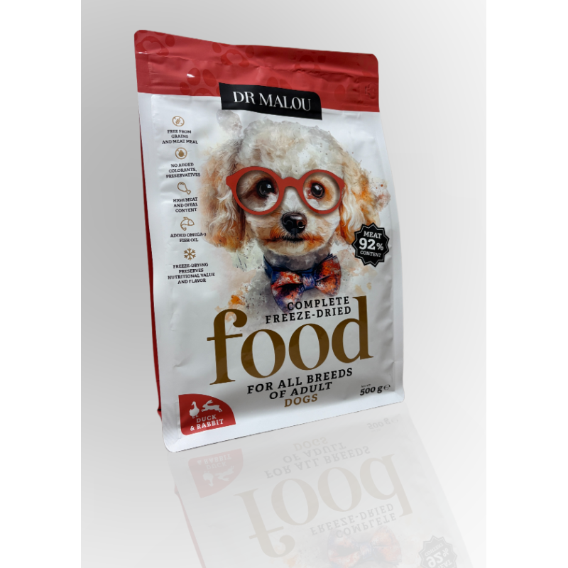 Dr Malou Karma Liofilizowana Dla Psa Kaczka Z Królikiem 500g | Dr Malou