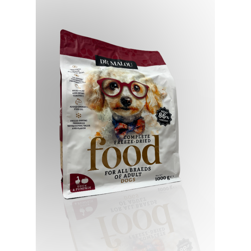 Dr Malou Karma Liofilizowana Dla Psa Kaczka Z Dynią 1kg | Dr Malou