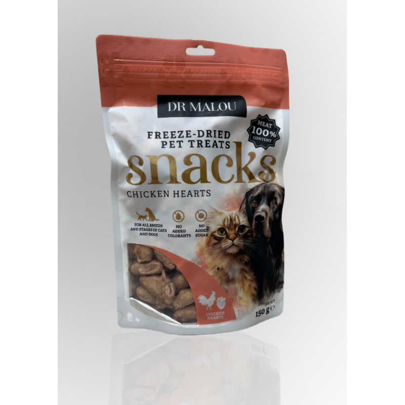 Dr Malou Liofilizowane Serca Kurczaka 150g | Dr Malou