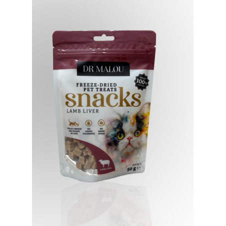 Dr Malou Liofilizowane Kostki Dla Kota Wątroba Jagnięca 50g | Dr Malou