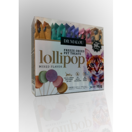 Dr Malou Liofilizowane Lizaki Mix Kot 25g | Dr Malou
