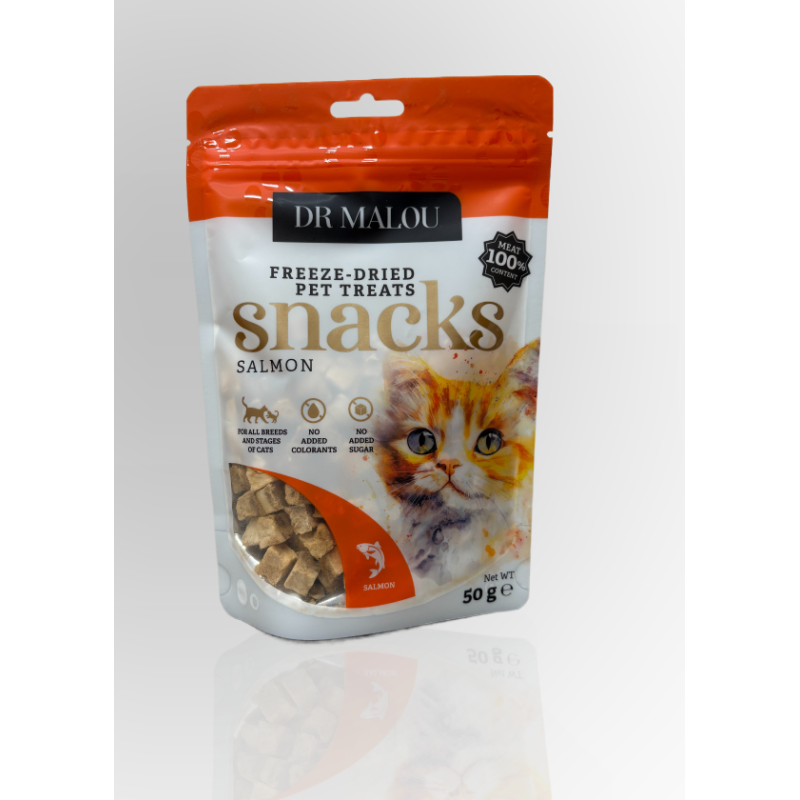 Dr Malou Liofilizowane Mięsne Kostki Dla Kota Łosoś | Dr Malou