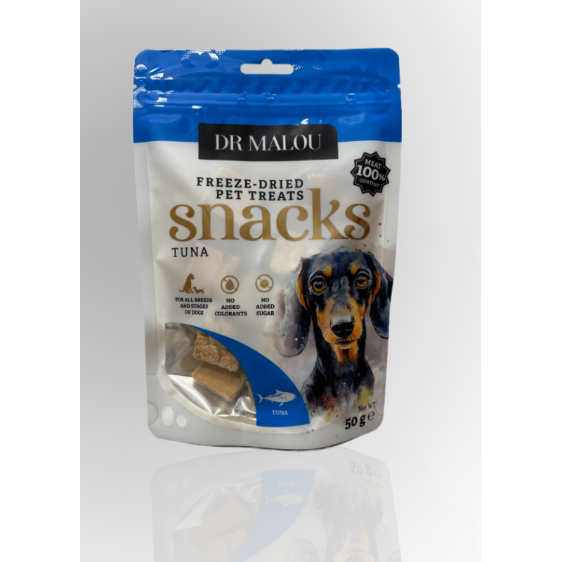 Dr Malou Liofilizowane Mięsne Kostki Dla Psa Tuńczyk 50g | Dr Malou
