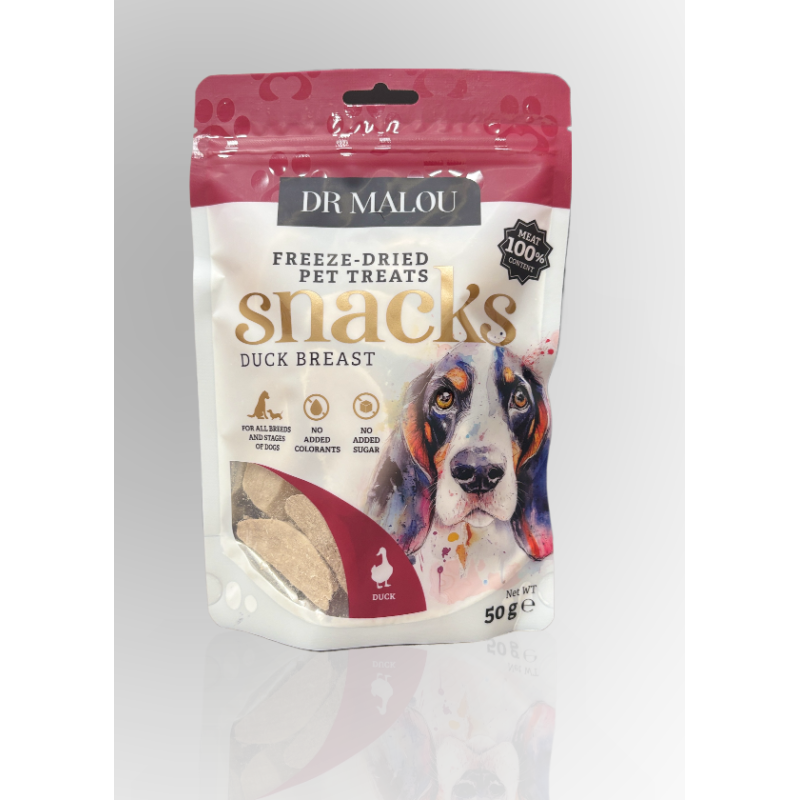 Dr Malou Liofilizowana Pierś Kaczki Dla Psa 50g | Dr Malou