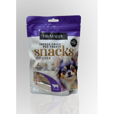 Dr Malou Liofilizowana Wątroba Wołowa Dla Psa 50g | Dr Malou