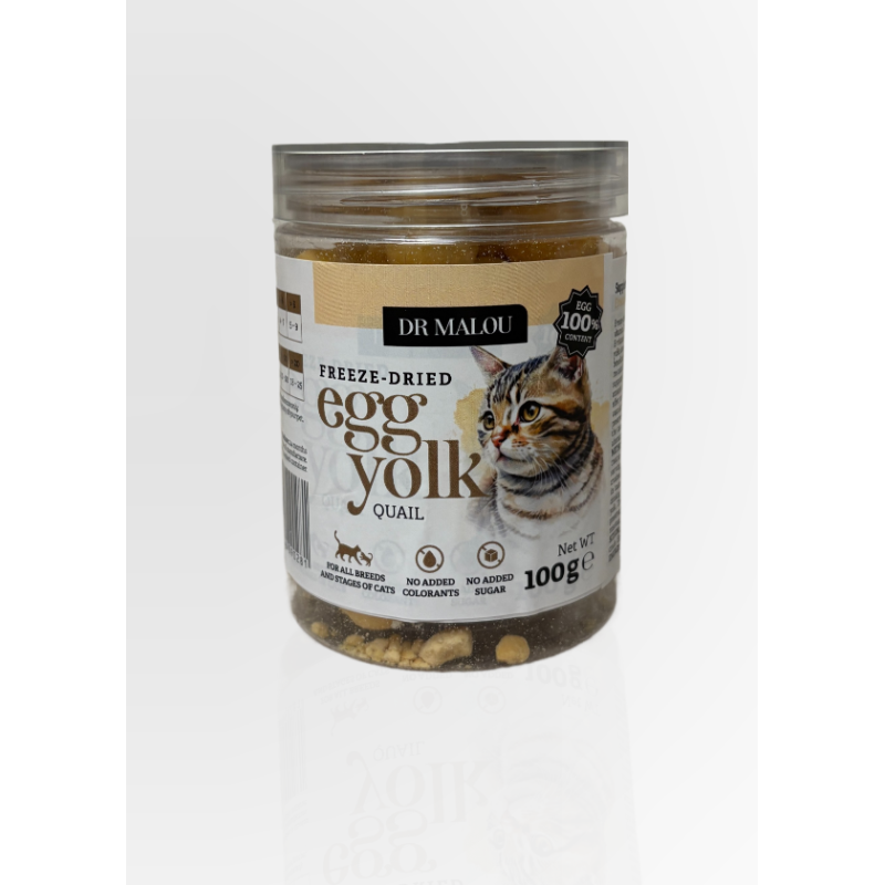 Dr Malou Liofilizowane Żółtko Przepiórcze Dla Kota 100g | Dr Malou