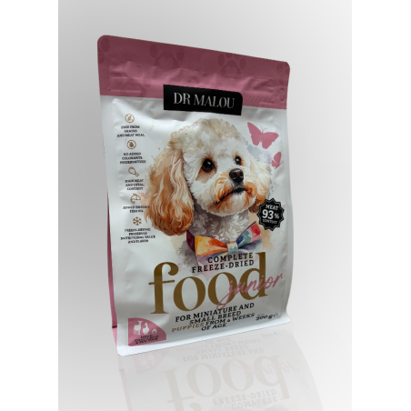 Dr Malou Karma Liofilizowana Dla Szczeniąt Kaczka Z Mlekiem Kozim I Żółtkiem 500g | Dr Malou