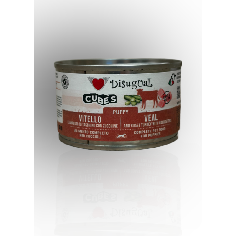 Disugual Cubes Puppy Cielęcina Indyk Cukinia 150g | Disugual