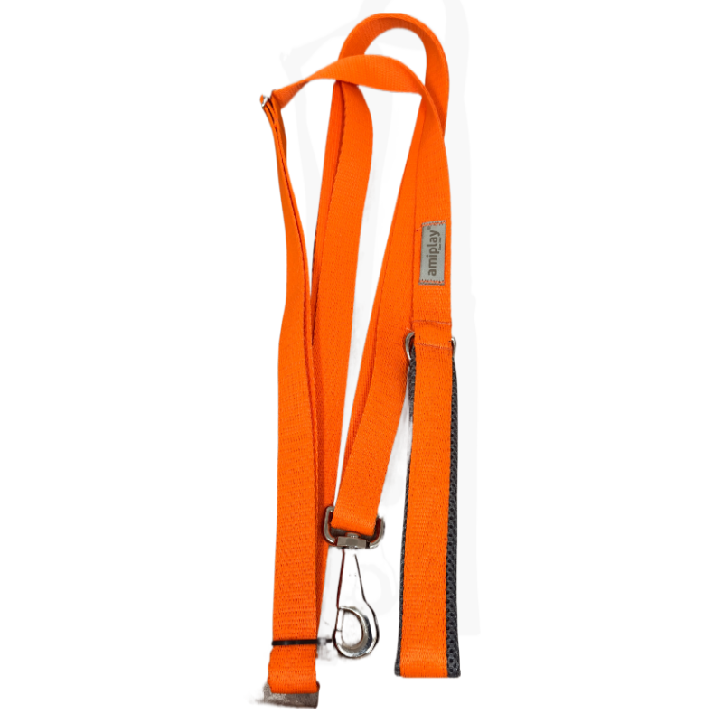 Amiplay Smycz Easy Fix Samba XL 160–300 cm 2,5 cm pomarańczowa | Amiplay