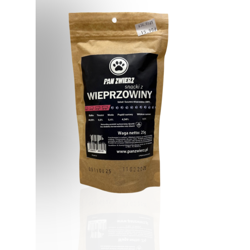 Pan Zwierz Smaczki Suszone Mięso Wieprzowiny 25g | Pan zwierz