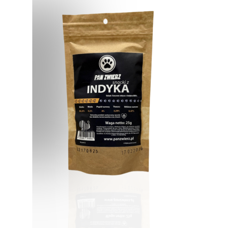 Pan Zwierz Smaczki Suszone Mięso Indyka 25g | Pan zwierz