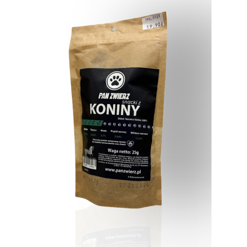 Pan Zwierz Smaczki Suszone Mięso Koniny 25g | Pan zwierz