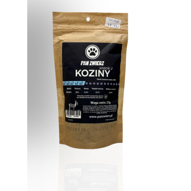 Pan Zwierz Smaczki Suszone Mięso Koziny 25g | Pan zwierz