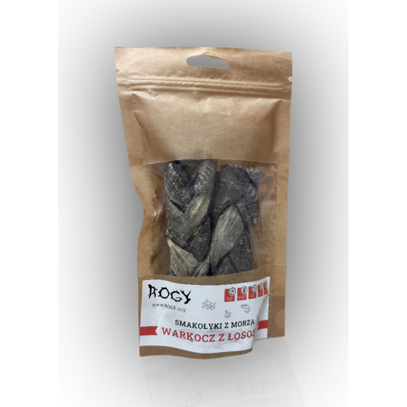 Rogy smakołyki z morza warkocz z łososia 70g | Rogy