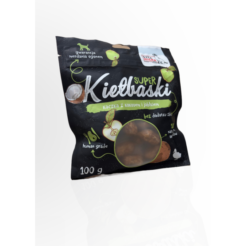 Syta Micha Super Kiełbaski KaczkaKokosJabłko 100 g | Syta Micha