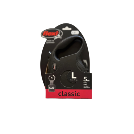 Flexi Smycz Automatyczna Classic M 5m Czarna | Taśma