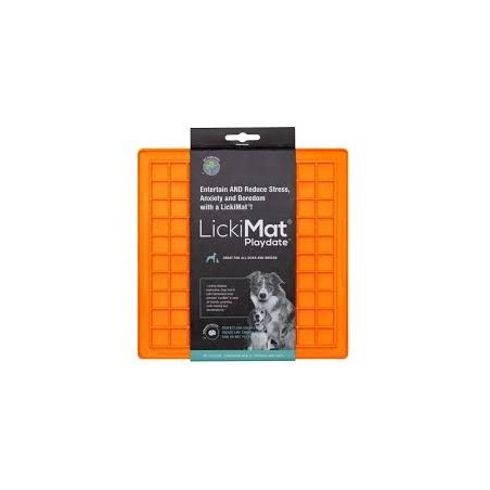 Lickimat Mata do Lizania Playdate Pomarańczowa 20x20cm