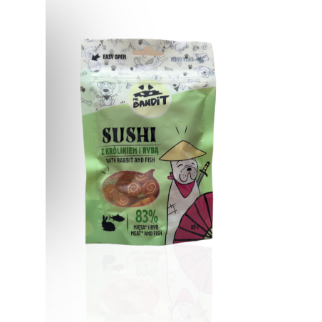 Mr. Bandit Sushi królik z rybą 80g | Przysmaki zoo