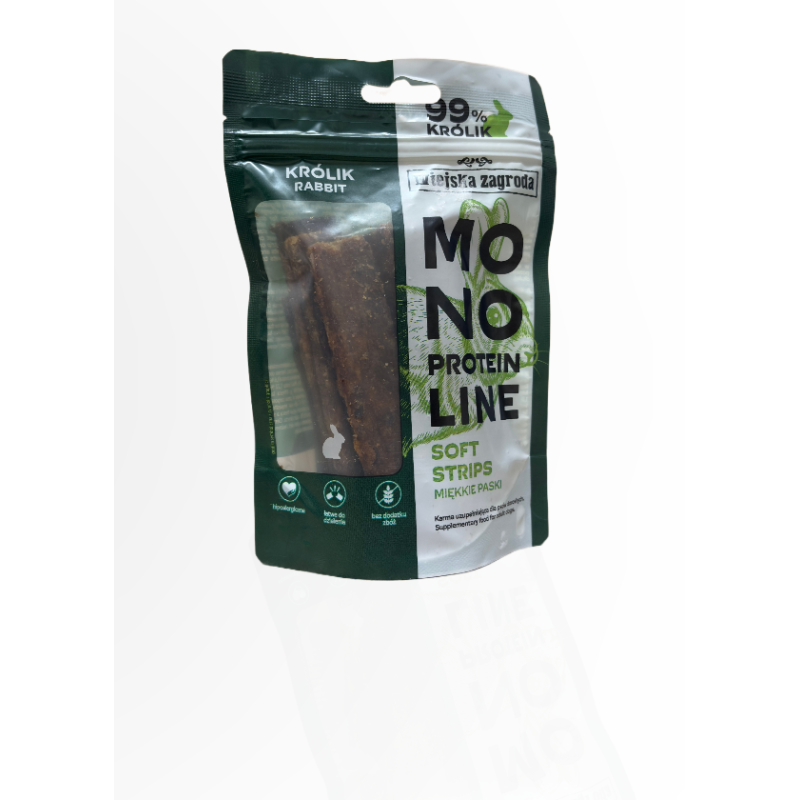Wiejska zagroda przysmak monobiałkowe paski królik 100g | Wiejska zagroda
