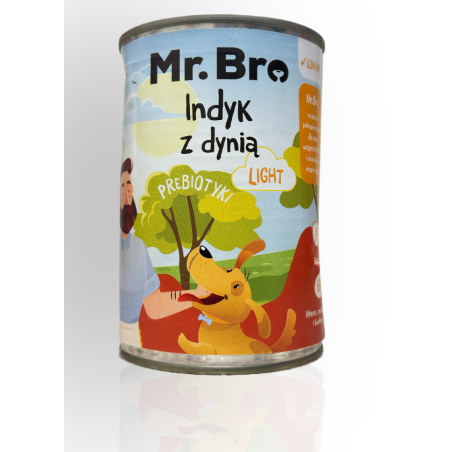 MR.Bro Pies Karma Indyk z Dynią Light 400g | MR.Bro