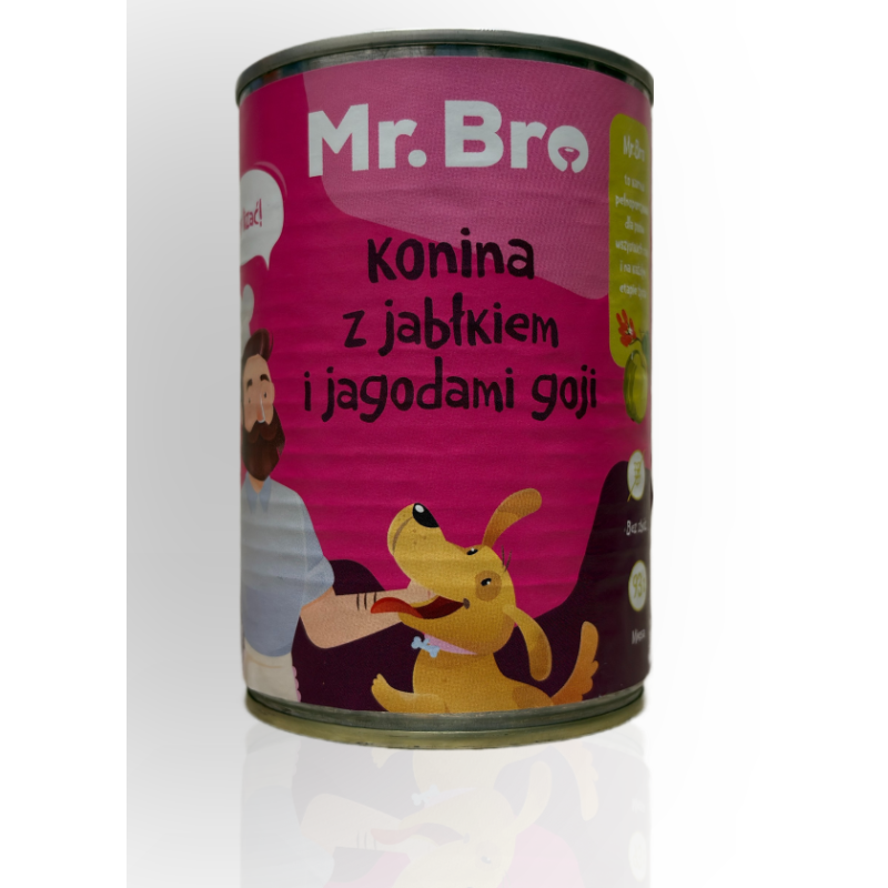 MR.Bro Pies Karma Konina z Jabłkiem i Jagodami 400g | MR.Bro