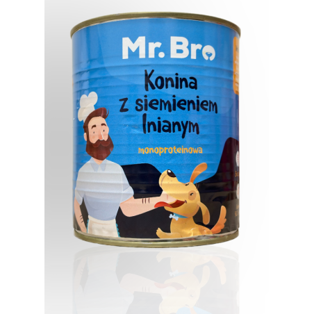 MR.Bro Pies Karma Konina z Siemieniem Lnianym 800g | MR.Bro